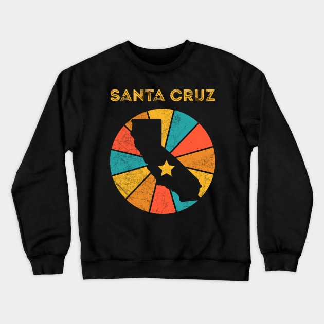 Santa Cruz California Vintage Distressed Souvenir Crewneck Sweatshirt by NickDezArts